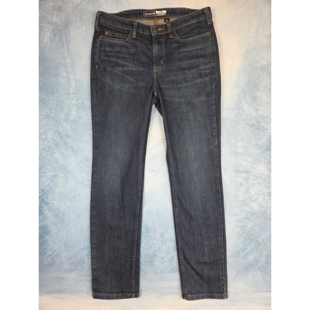 Carhartt Rugged Flex Women's Jeans 12 Blue Slim Fit Tapered BD4976-W Workwear